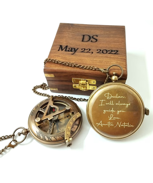  Personalisierter Arbeits Sundial Kompass